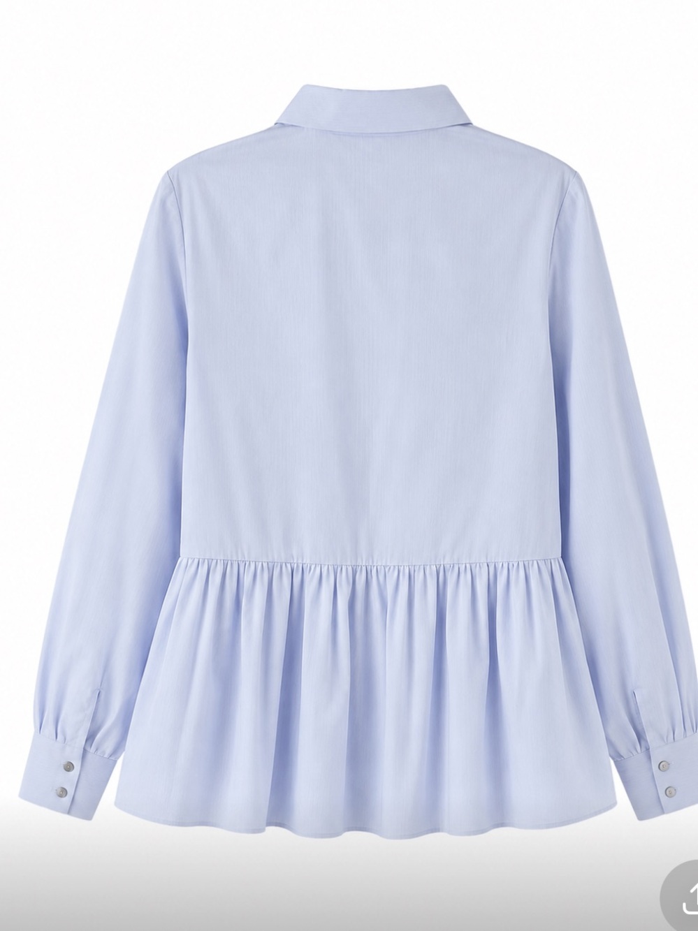 Ted Baker Ollwen Peplum Shirt in Striped Cotton Poplin 12 - Picture 12 of 12